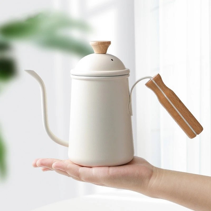 Wooden Handle Stainless Steel Coffee Hand Brew Pot - Image 8
