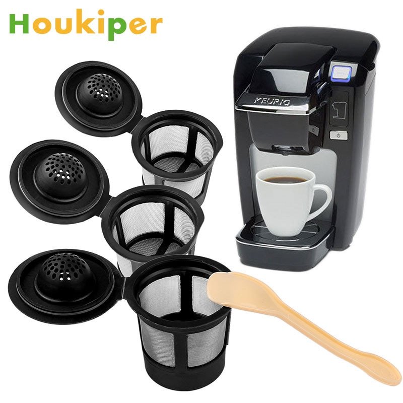 3Pcs/set Coffee&Tea Pod Filters Compatible With Keurig K Cup Coffee System Reusable Coffee Filter With A Coffee Spoon - Image 2