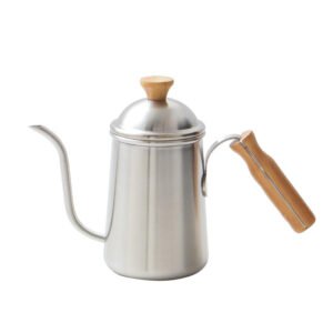 Wooden Handle Stainless Steel Coffee Hand Brew Pot