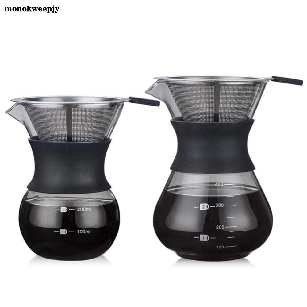 Paperless Pour Over Coffee Dripper With Reusable Stainless Steel Coffee Filter